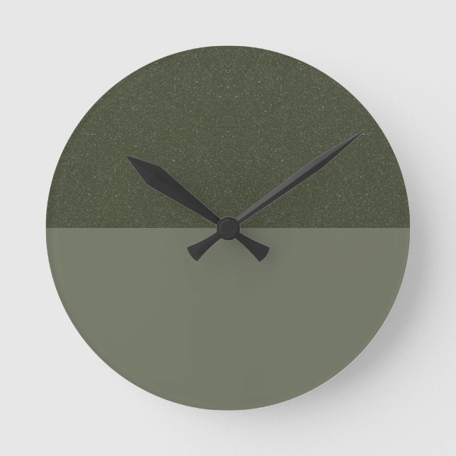 Custom Moss Green Wall Clock - Texturiert & Matt Runde Wanduhr (Vorderseite)