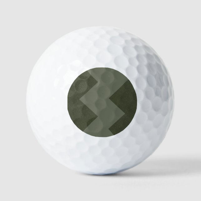 Custom Moss Green Zigzag Golf Balls Golfball (Vorderseite)