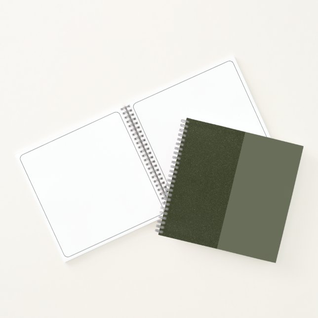 Custom Moss Green Zweitone Textured Sketchbook Notizbuch (Innenseite)