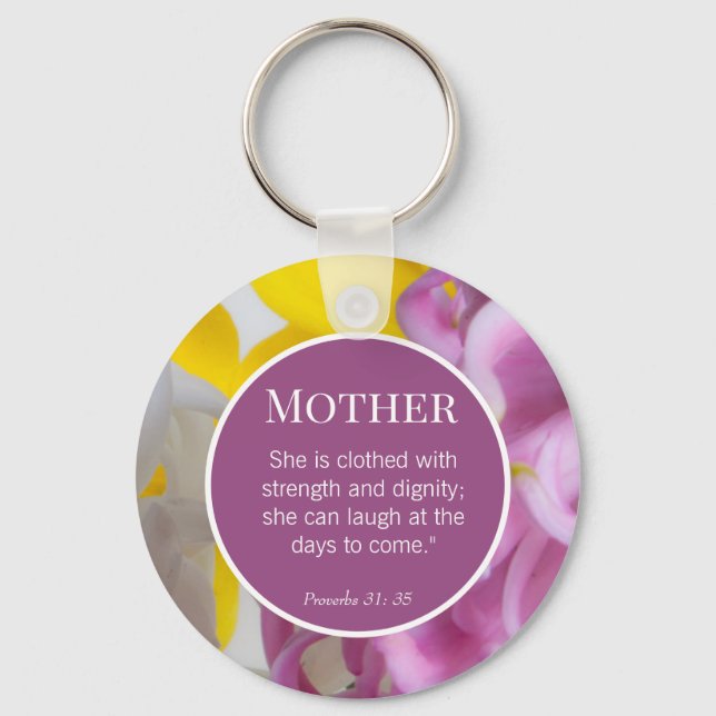 Custom Mother Day Bibelverse Schlüsselanhänger (Vorderseite)