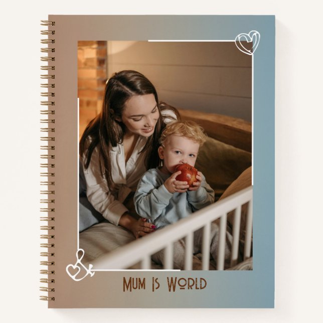 Custom Mother Day Foto Spiral Notebook Notizbuch (Vorderseite)