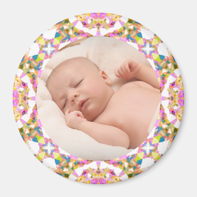 Custom Mother Day Summer Pink Green Gift Foto Magnet (Vorne)