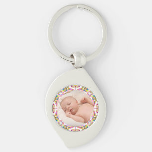Custom Mother Day Summer Pink Green Gift Foto Schlüsselanhänger