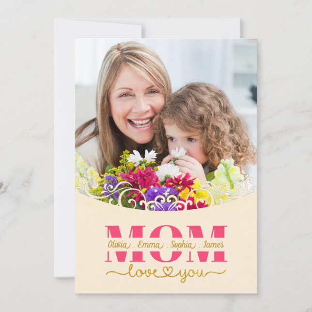 Custom Mother's Day I Photo & Personal Message Karte (Vorderseite)