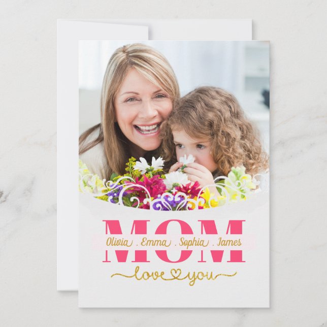 Custom Mother's Day I Photo & Personal Message Karte (Vorderseite)