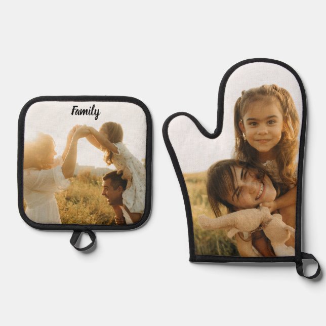 Custom Mother's Day Oven Mitt & Pot Holder Set (Vorderseite)