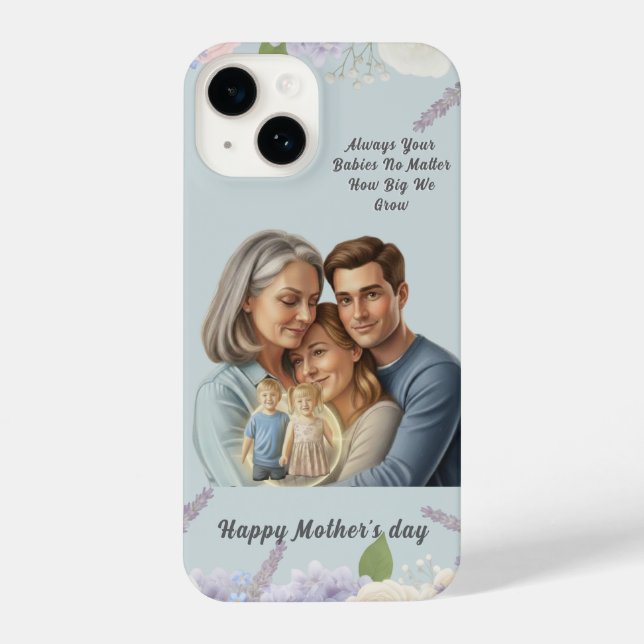 Custom Mother's day photo Always your babies  iPhone Hülle (Rückseite)