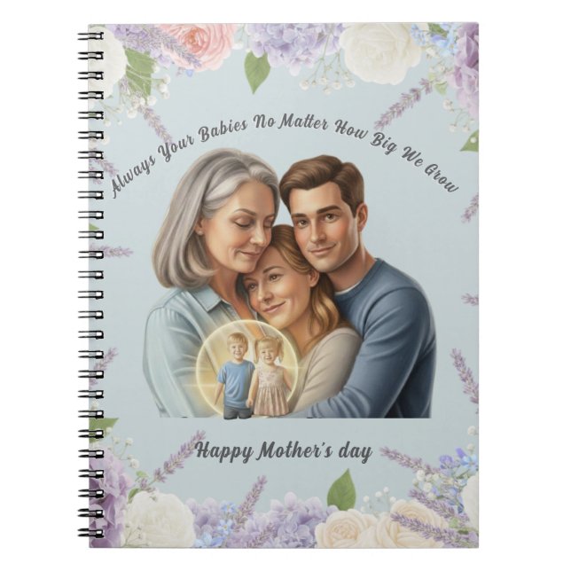 Custom Mother's day photo Always your babies  Notizblock (Vorderseite)