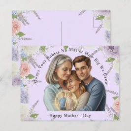 Custom Mother's day photo Always your babies  Postkarte