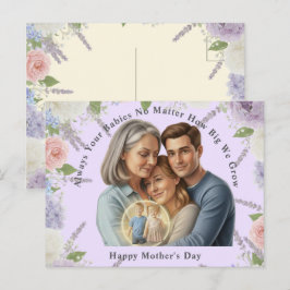 Custom Mother's day photo Always your babies  Postkarte
