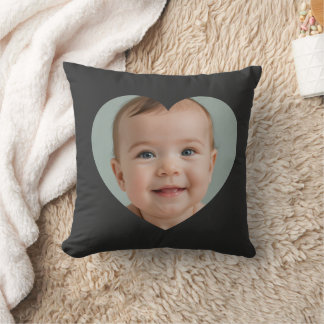 Custom mothers day photo heart mask Throw Pillow Kissen