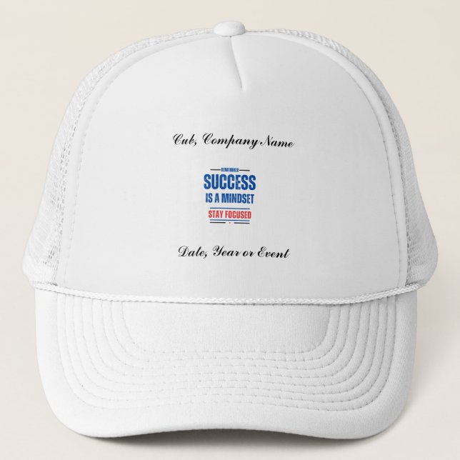 "Custom Motivation Cap-Success Mindset Focus" Truckerkappe (Vorderseite)