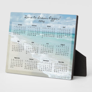Custom Motivierend Beach 2024 Desk Calendar Fotoplatte