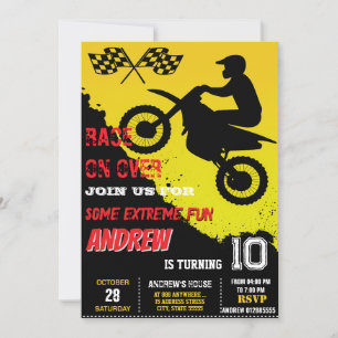 Custom Motocross Dirt Bike Motorbike Geburtstag Einladung