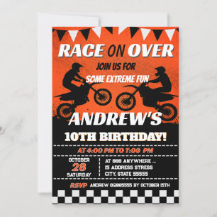 Custom Motocross Dirt Motorbike Geburtstagsparty Einladung