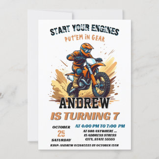 Custom Motocross Racing Dirt Adventure Geburtstag Einladung