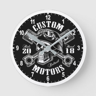 Custom Motorcycles Runde Wanduhr