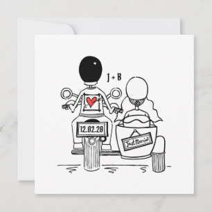 Custom Motorrad und Sidecar Hochzeitseinladung Einladung