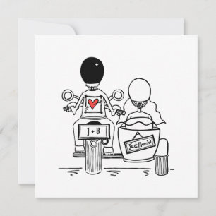 Custom Motorrad und Sidecar Hochzeitseinladung Einladung