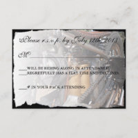 Custom Motorrad Wedding RSVP Karte