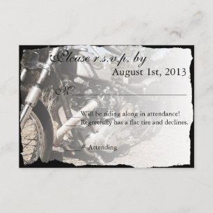 Custom Motorrad Wedding RSVP Karte