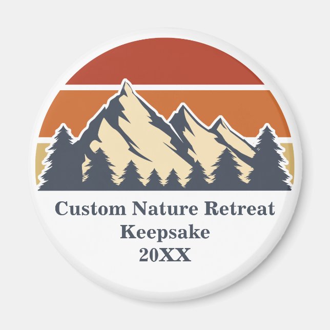 Custom Mountain Sunset Nature Retreat oder Lodge Magnet (Vorne)
