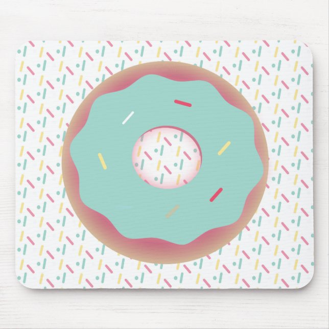 Custom Mouse 3D Sprinkle Mattierte Aquamarine Donu Mousepad (Vorne)