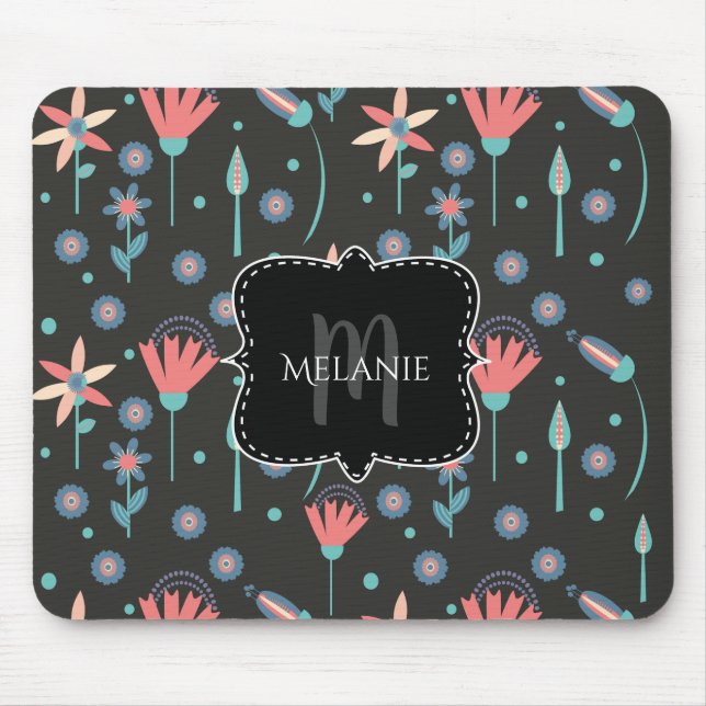 Custom Mouse Pad Funky Florals Mousepad (Vorne)