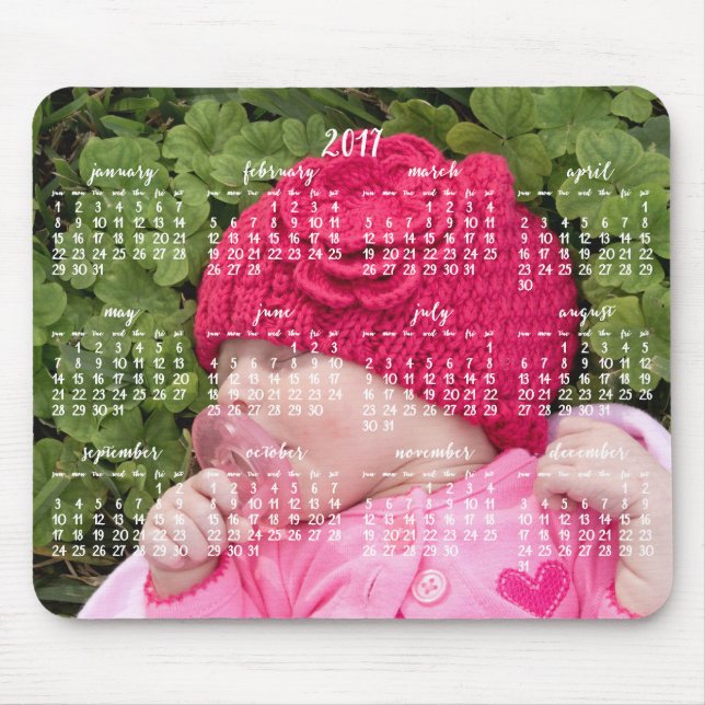 Custom Mouse Pad Kalender 2017 Foto hinzufügen Mousepad (Vorne)