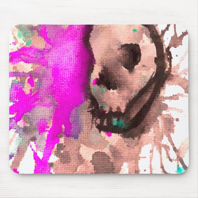 Custom Mouse Pad Neon Skelettin Kunst Mousepad (Vorne)