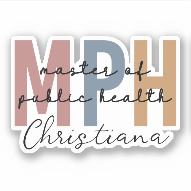Custom MPH Master of Public Health Abschluss Aufkleber (Vorderseite)