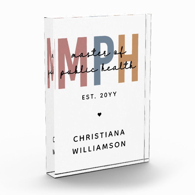 Custom MPH Master of Public Health Abschluss Fotoblock (Links)