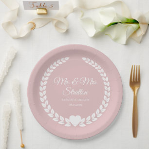 Custom Mr. & Mrs. Bride und Groom neu verheiratet Pappteller