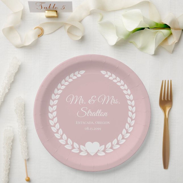 Custom Mr. & Mrs. Bride und Groom neu verheiratet Pappteller (Hochzeit)