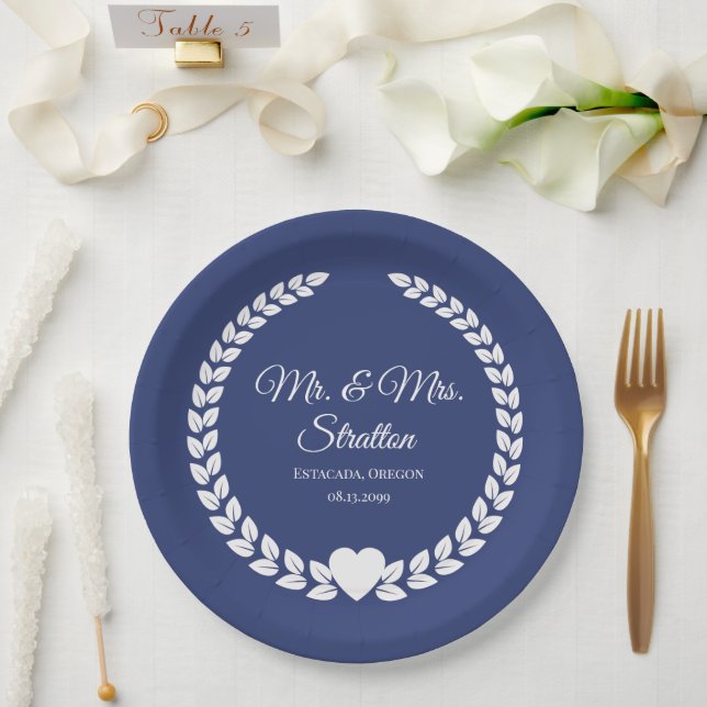 Custom Mr. & Mrs. Bride und Groom neu verheiratet Pappteller (Hochzeit)
