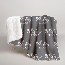 Custom Mr & Mrs Charcoal Blanket, Newlyweds Gift Sherpadecke