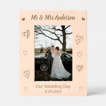 Custom Mr. & Mrs Keepake Wedding Day Wooden