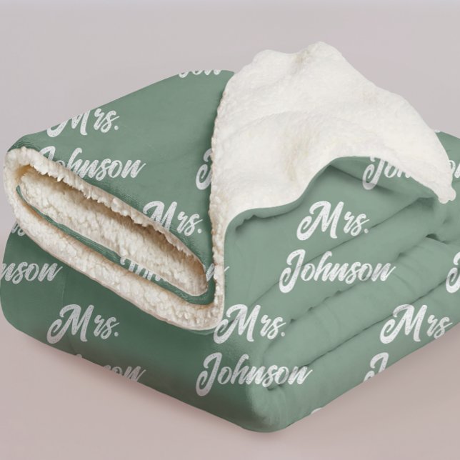 Custom Mr & Mrs Newlywed Blanket for Bride & Groom Sherpadecke (personalized newlywed blanket gift for couple, custom mr & mrs wedding blanket for bride & groom, )