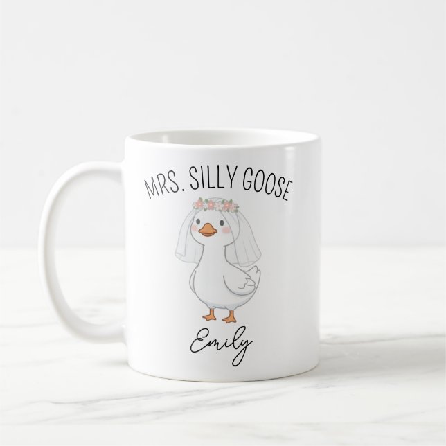 Custom Mr. und Mrs. Albern Goose Wedding Tasse Eng (Links)