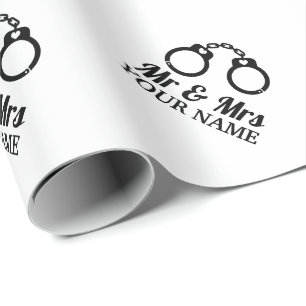 Custom Mr. und Mrs. handcuffs Hochzeitsgeschenk Geschenkpapier