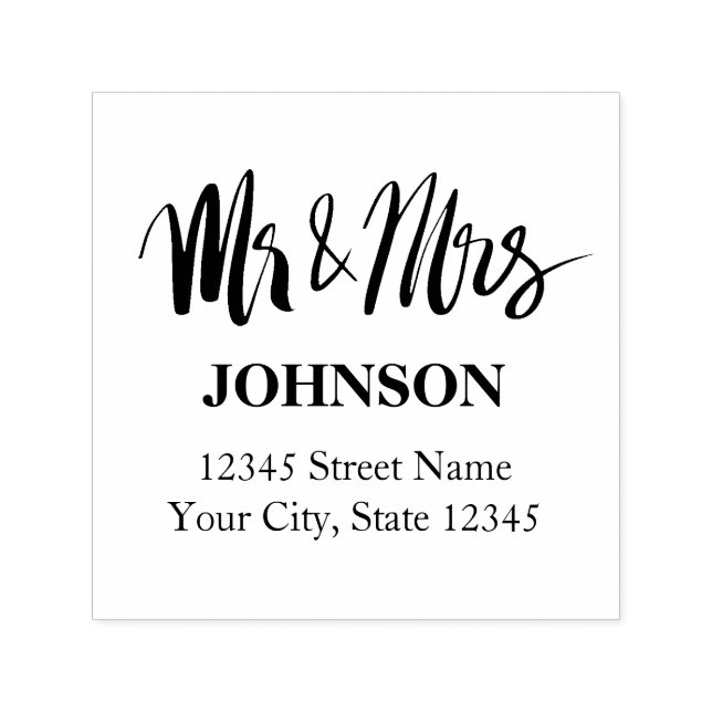 Custom Mr. und Mrs. self Inking sprechen Briefmark Permastempel (Design)