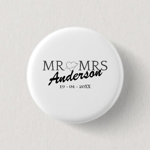 Custom Mr. und Mrs. Wedding Familiengeschenk Button