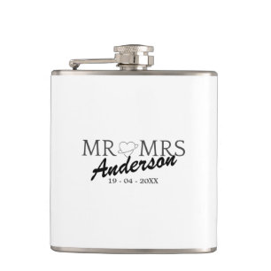 Custom Mr. und Mrs. Wedding Familiengeschenk Flachmann