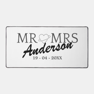 Custom Mr. und Mrs. Wedding Familiengeschenk Schreibtischunterlage