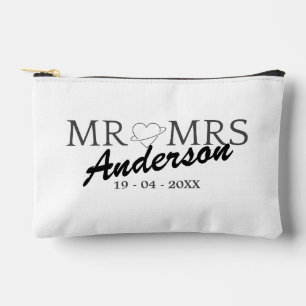 Custom Mr. und Mrs. Wedding Familiengeschenk Zubehörtasche