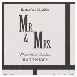 Custom Mr. und Mrs. Wedding Template Stoff