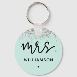 Custom Mrs. | Elegant Wedding Glitzer Confetti Schlüsselanhänger