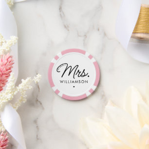 Custom Mrs. Est. Modernes, elegantes Script neu Pokerchips