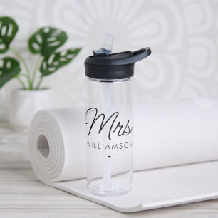 Custom Mrs. Est. Modernes, elegantes Script neu Trinkflasche