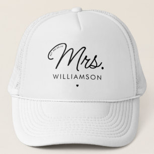 Custom Mrs. Est. Modernes, elegantes Script neu Truckerkappe